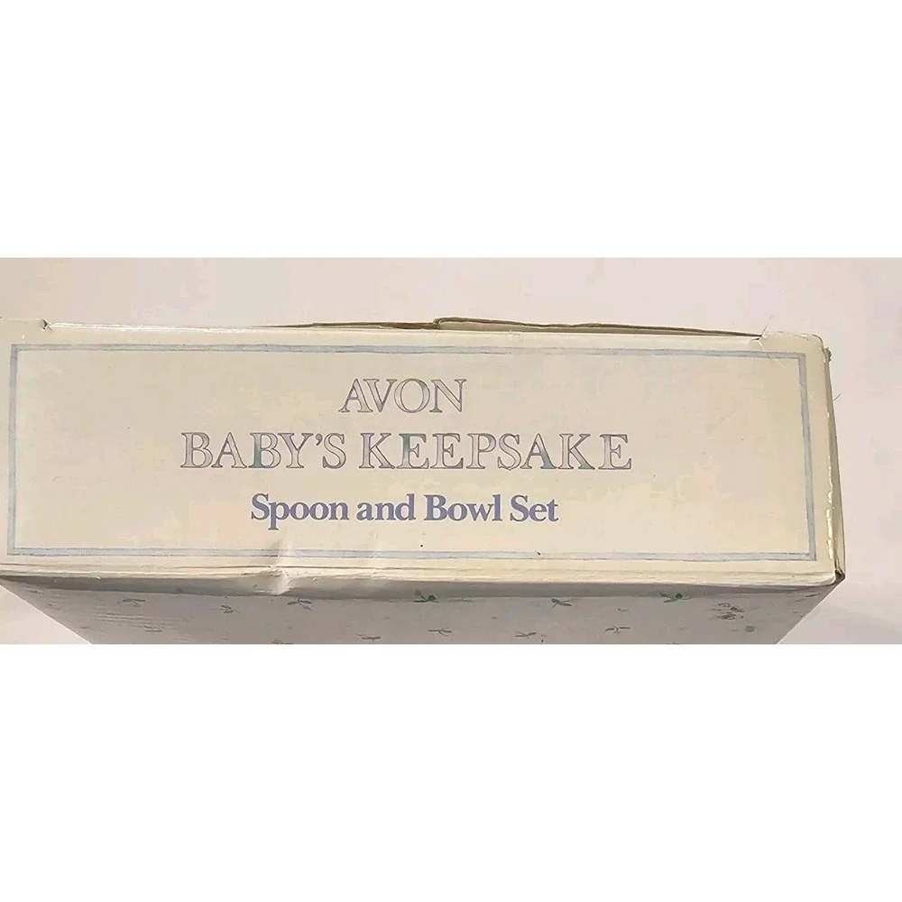 Mother‎ Goose Vintage 1984 Avon Baby's Keepsake Spoon and Bowl w box